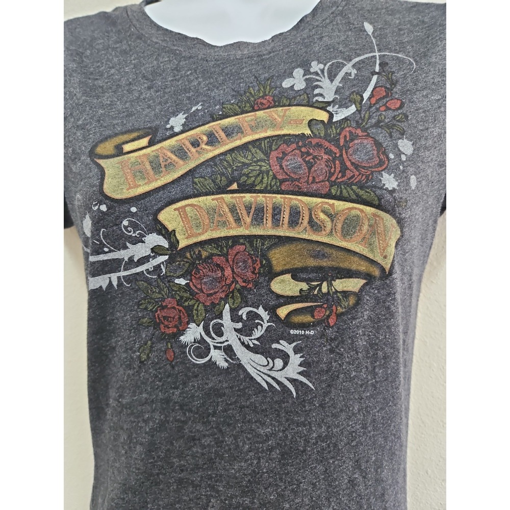 Harley Davidson T-Shirt  Motorcycle Flowers New Smyrna Beach Bruce Rossmeyers